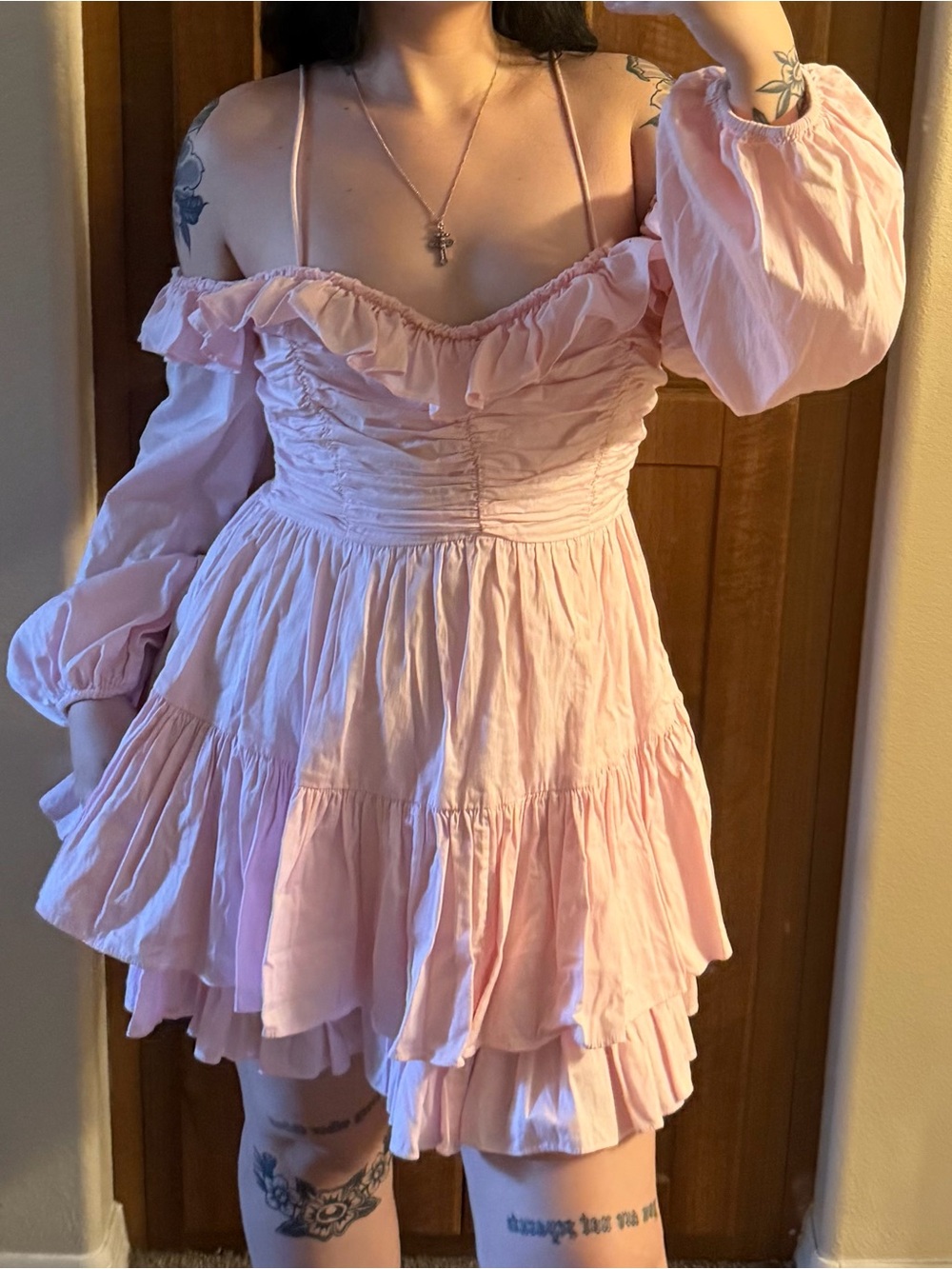 loveshackfancy zennia dress | baby pink mini summer dress - Picture 6 of 7